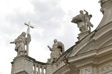 Rome, Italy. Details of the Basilica of the Holy Cross in Jerusa