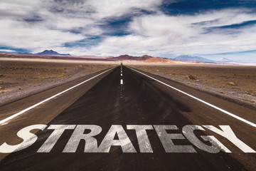 Strategy written on desert road