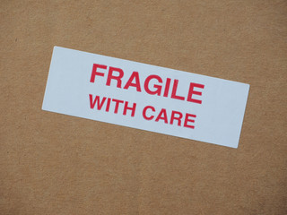 Fragile with care sign
