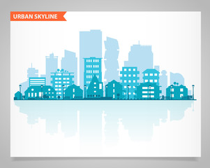 Fototapeta premium Various part cities skyline set