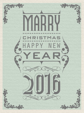 2016 HAPPY NEW YEAR VINTAGE RETRO SECOND EDITION