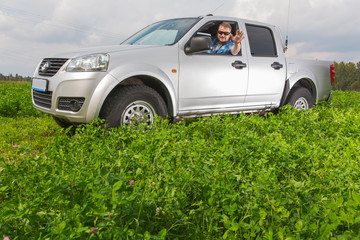 Man sitting in a car