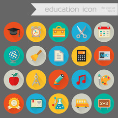 Detailed education icon set