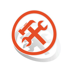 Repairs sign sticker, orange