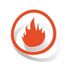 Fire sign sticker, orange