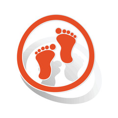 Fototapeta na wymiar Footprint sign sticker, orange