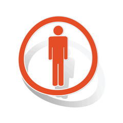 Man sign sticker, orange