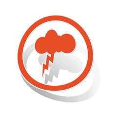 Thunderbolt sign sticker, orange