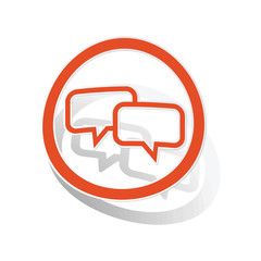 Chat sign sticker, orange