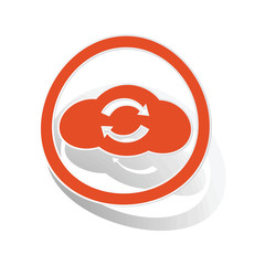 Cloud refresh sign sticker, orange