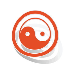 Ying yang sign sticker, orange