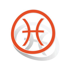 Obraz premium Pisces sign sticker, orange