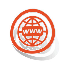 Global network sign sticker, orange