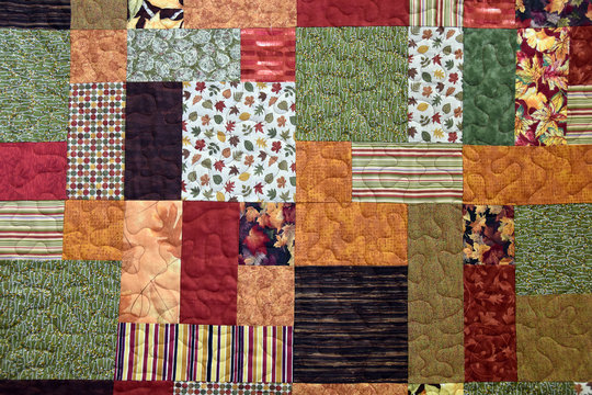 Autumn Patchwork Quilt Background