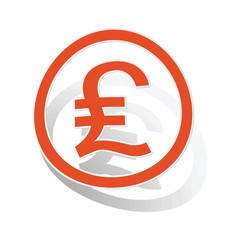 Pound sterling sign sticker, orange