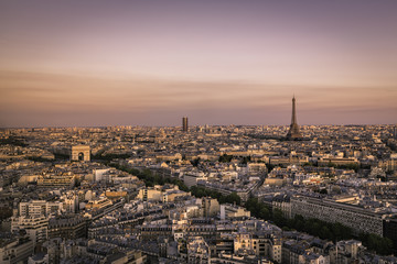 Fototapeta na wymiar Beautiful sunset over Paris, France
