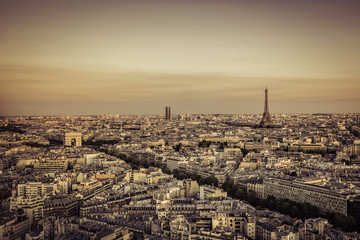 Beautiful sunset over Paris, France