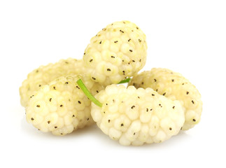Fresh mulberry isolated on white