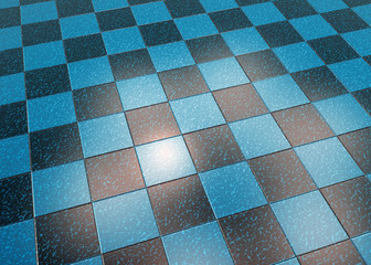 Pavimento in marmo, blu a piastrelle nere