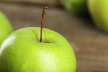 Ripe green apple close up