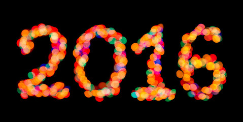 Festive abstract background with bokeh defocused 2016