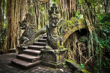 Papier Peint photo Lavable Indonésie Pont au sanctuaire de la forêt des singes à Ubud, Bali, Indonésie