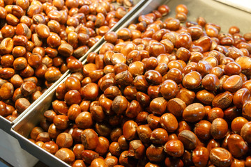 Detail of the chestnuts. autumn product