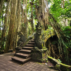 Bridge at Monkey Forest Sanctuary in Ubud, Bali, Indonesia © R.M. Nunes