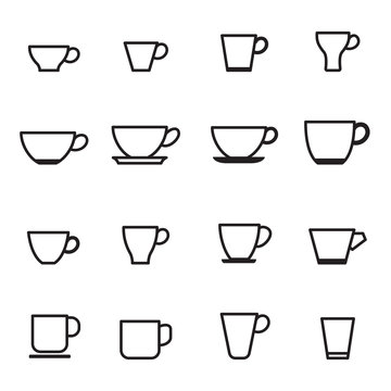Coffee cup icons set