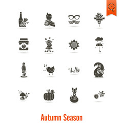 Set of Flat Autumn Icons