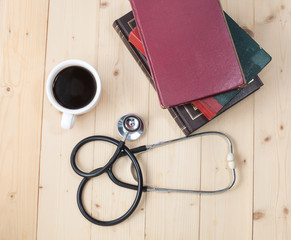 coffee cup and stethoscope, relaxing concept for doctor