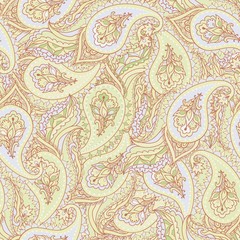 Yellow Cashmere Seamless Pattern