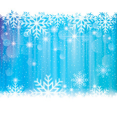 Christmas Background. Abstract snowflakes blue background.