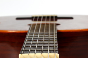 Obraz premium a fragment of classical guitar closeup