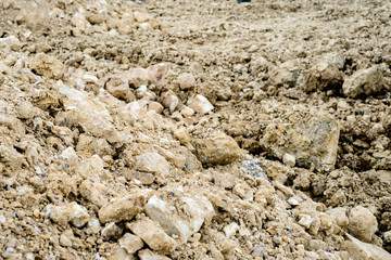 Piles of sand and soil