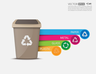 Recycle bins infographic.vector