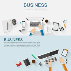 Business workplace concept flat design,vector