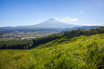 Obraz premium Mountain Fuji and Oshino village in summer season