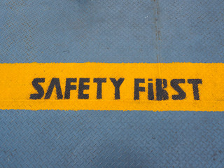 Safety First written on the port