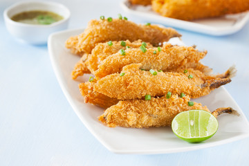 sea fish fritter with bread crumb