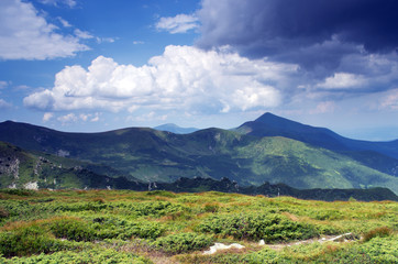 The highest mountain of Ukraine Hoverla 2061 m. Chornogora ridge