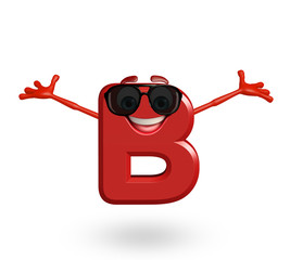 Cartoon Character of alphabet B with goggles