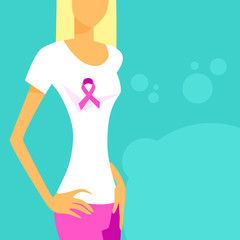 Woman Pink Ribbon Breast Cancer Awareness Female