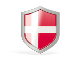Shield icon with flag of denmark