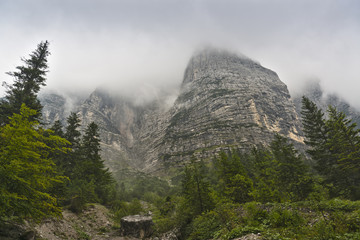 Mountain tops in the clouds
