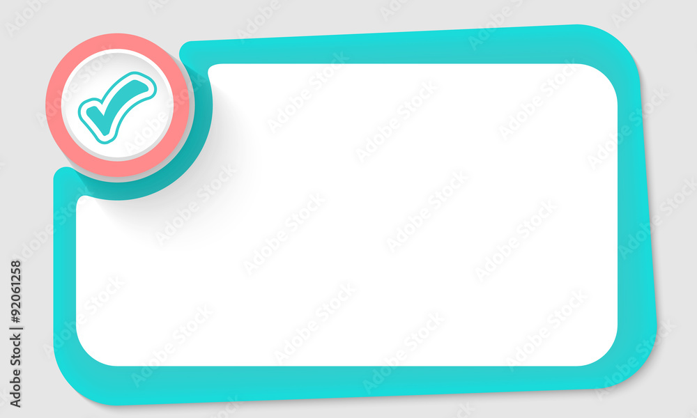 Poster pink circle and check box and green frame for your text