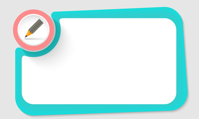 Pink circle and pencil and green frame for your text