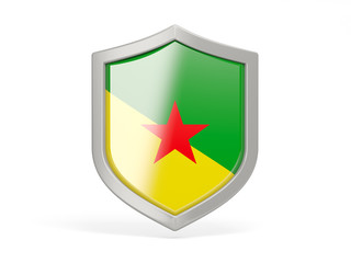 Shield icon with flag of french guiana