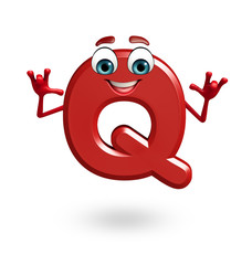 Cartoon Character of alphabet Q