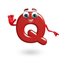 Cartoon Character of alphabet Q